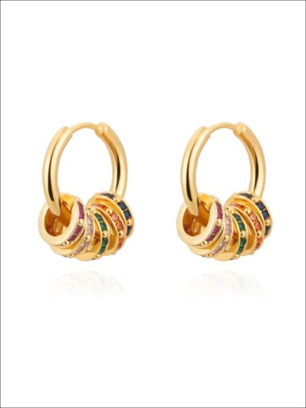 14K Gold Plated Small Huggie Dangle Earrings Pearl Heart Convertible